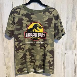 RARE  Jurassic Park Camo T-Shirt Universal Studios Japan Size Medium